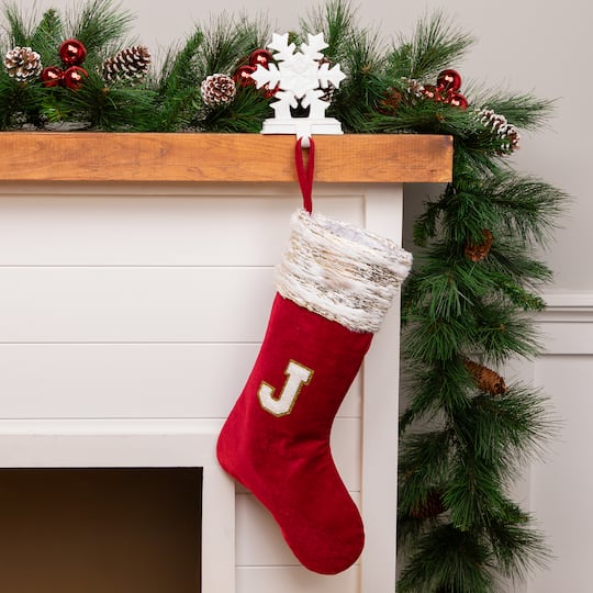 Velvet JOY Christmas Stockings - 20"- Red - Set of 3